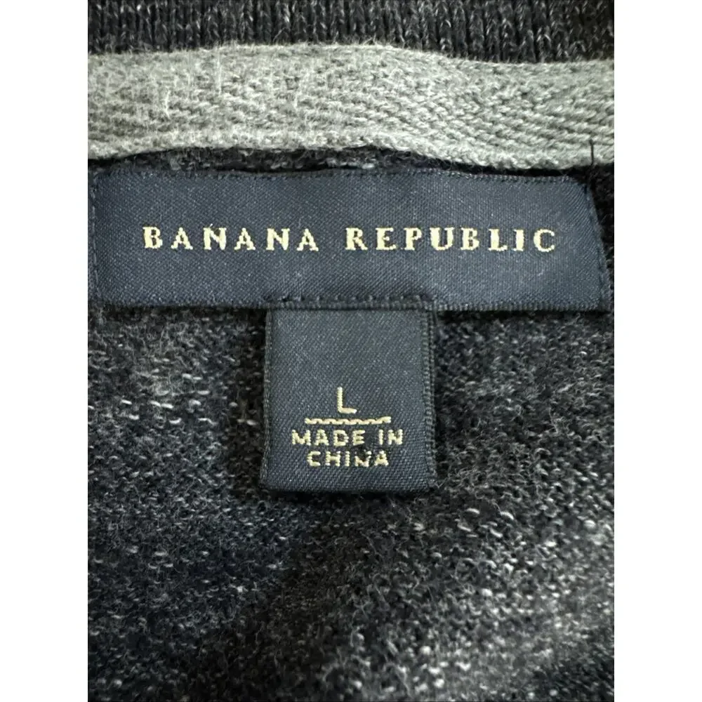 Banana Republic 2011 - Pullover Quarter Zip Sweater - 100% Cotton Men's L Gray